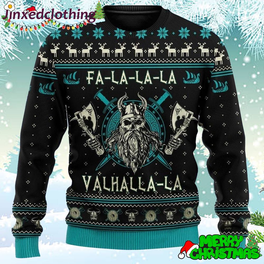 Viking Fa La Teal Christmas 2022 Ugly Sweatshirt 
